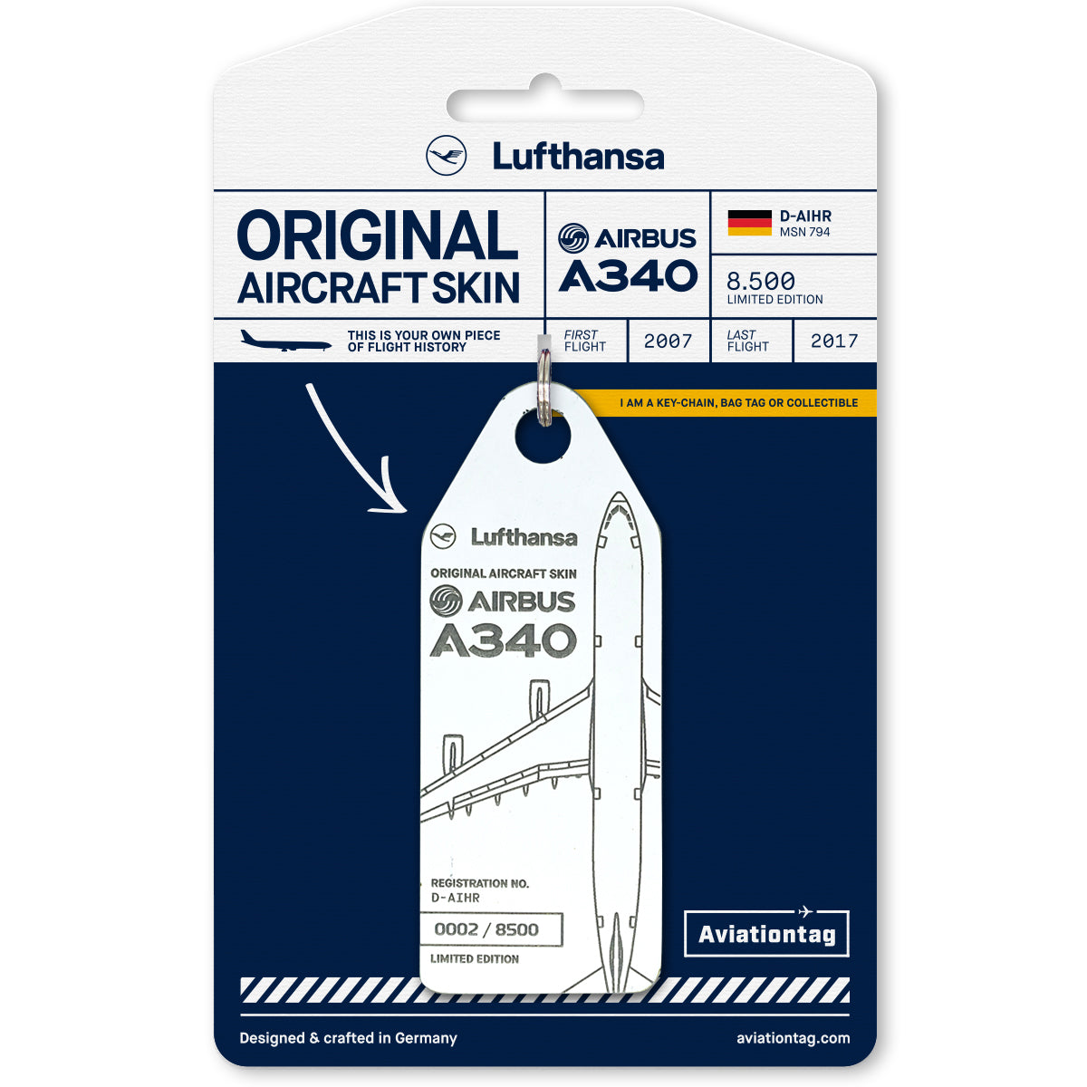 Aviationtag Lufthansa A340 - D-AIHR