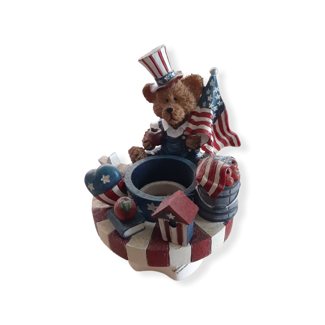 USA Kerzenhalter US Flag Candle Jar Topper Teddy Aufsatz Kerzenständer